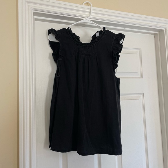 Black Ruffled Sleeveless Top - Picture 2 of 5